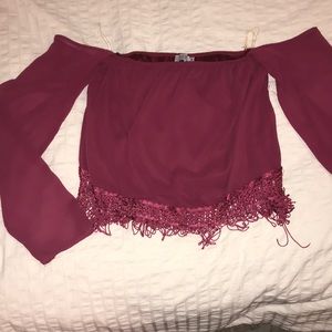 Tobi off the shoulder crop top